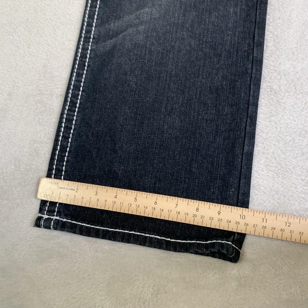 True Religion Bobby Super T Jeans Mens 40x34 Gray Dark Wash Straight USA Made